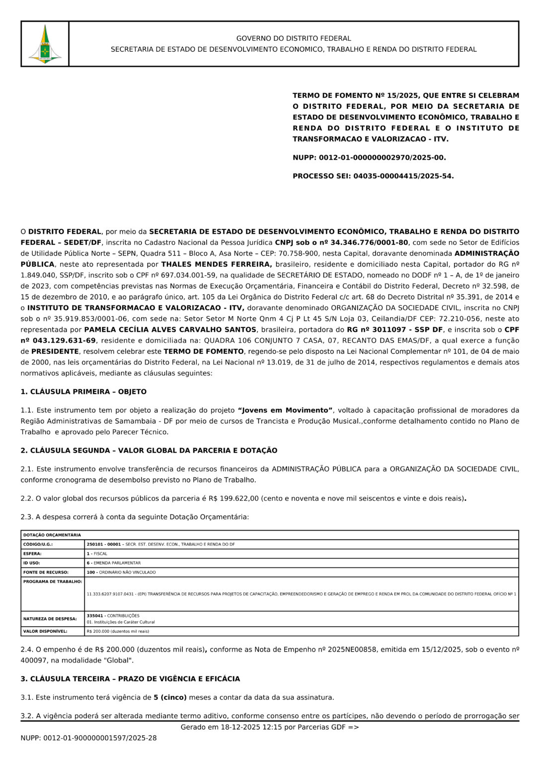 Termo de Fomento